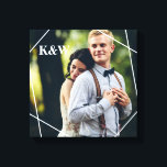 Trendy Monogram Photo Canvas Print<br><div class="desc">Personalise it with your wedding date,  family name,  or any text of your choice for a beautiful and unique piece of wall art.</div>