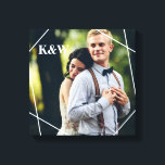 Trendy Monogram Photo Canvas Print<br><div class="desc">Personalise it with your wedding date,  family name,  or any text of your choice for a beautiful and unique piece of wall art.</div>