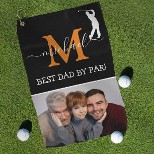 Trendy Monogram & Photo Fathers Day Gift Golf Towe Golf Towel