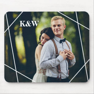 Trendy Monogram Photo Mouse Mat