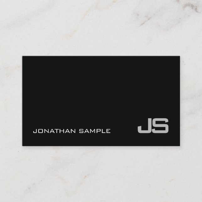 Trendy Monogram Plain Modern Classy Design Luxury Business Card (Front)