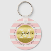 Trendy Monogram Stripes Roses Flowers Gold Glitter