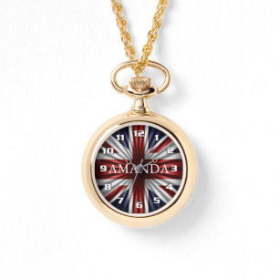 Trendy Monogram Sun rays Union Jack Watch