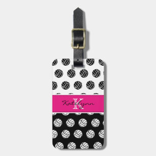 Trendy Monogram Volleyball Luggage Tag