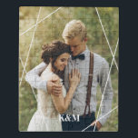 Trendy Monogram Wedding Photo Jigsaw Puzzle<br><div class="desc">Simple and chic monogram design. Need a custom colour? Send us a message to heartlockedstudio@gmail.com and we'll be happy to help you out!</div>