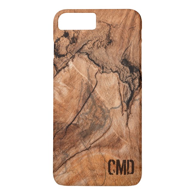 Trendy Monogrammed Nature Hardwood Case-Mate iPhone Case (Back)