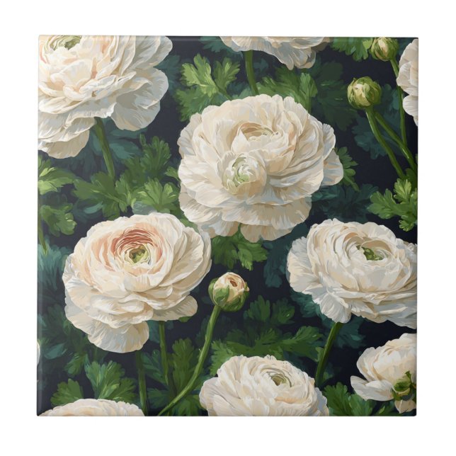 Trendy Mosaic Ranunculus Tiles For Indoor Flooring (Front)