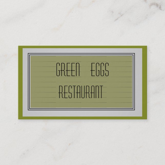 Trendy Moss Green    Business Card (Front)