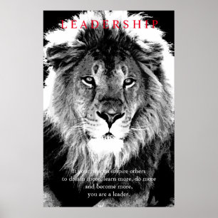 Trendy Motivational Leadership Lion Art Poster