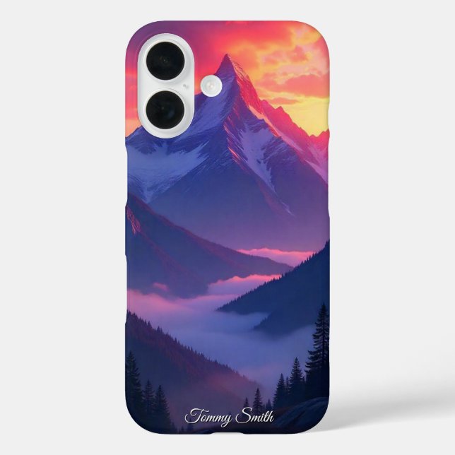 Trendy Mountain Sunset | Scenic Landscape Case-Mate iPhone Case (Back)