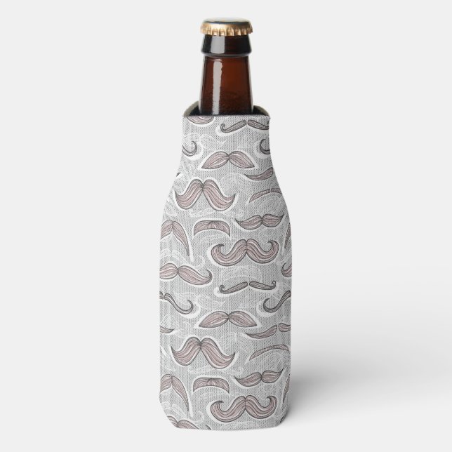 Trendy Moustache Pattern Bottle Cooler (Bottle Front)