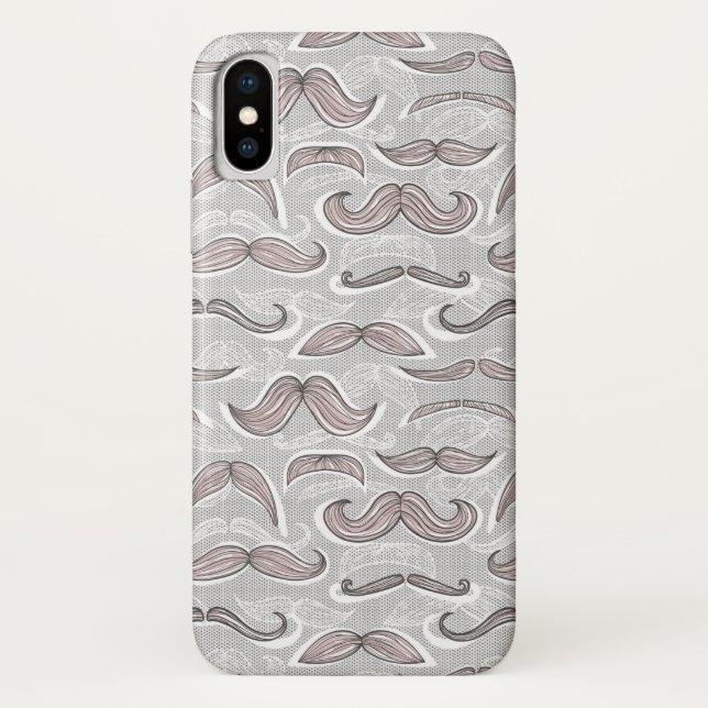 Trendy Moustache Pattern Case-Mate iPhone Case (Back)