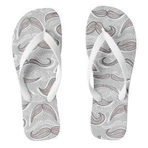 Trendy Moustache Pattern Flip Flops