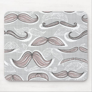 Trendy Moustache Pattern Mouse Mat