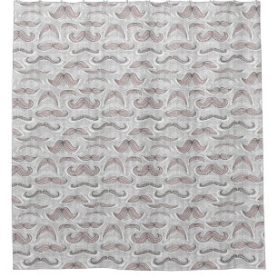 Trendy Moustache Pattern Shower Curtain