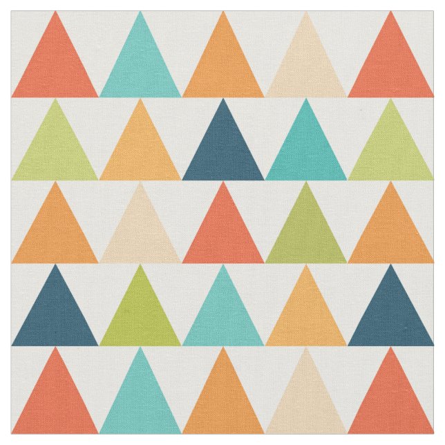 Trendy Multi Coloured Triangles Fabric (Close Up)