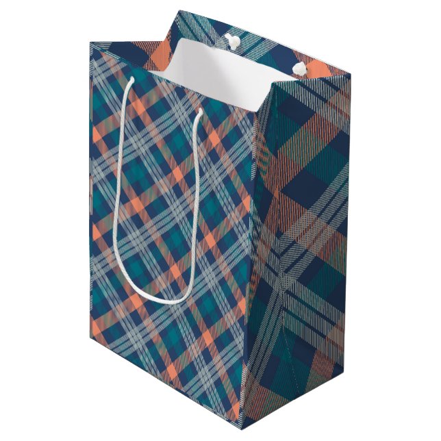 Trendy Multicolor Tartan Medium Gift Bag (Front Angled)