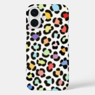 Trendy Multicolored Leopard Fur Effect Pattern iPhone 16 Case