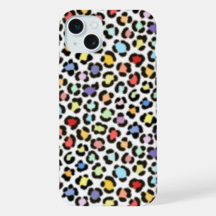 Trendy Multicolored Leopard Fur Effect Rpt Pattern iPhone 15 Plus Case