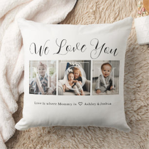 Trendy Mum Family Photo Collage Lumbar Pillow