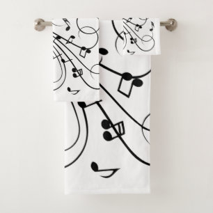 Trendy Music Design Bath Towel Set