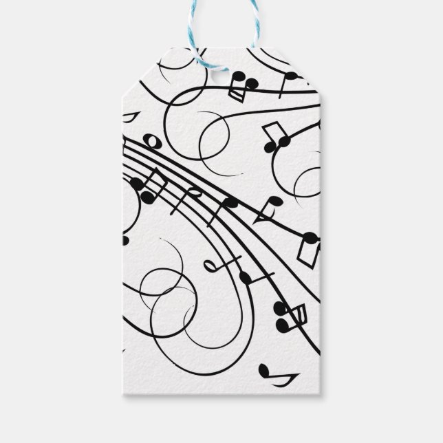 Trendy Music Design Gift Tags (Front)