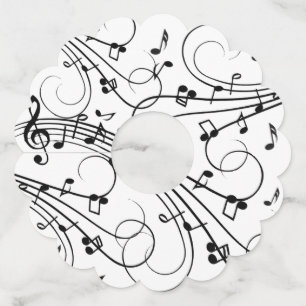 Trendy Music Design Wine Glass Tag