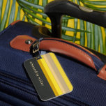 Trendy Mustard Colour Block Stripes Luggage Tag<br><div class="desc">A stylish colorblock luggage tag with a striped pattern in shades of mustard yellow in a modern minimalist design style. The monogram text can be easily customised with your name or text of your choice for a personalised luggage tag or gift for any occasion.</div>