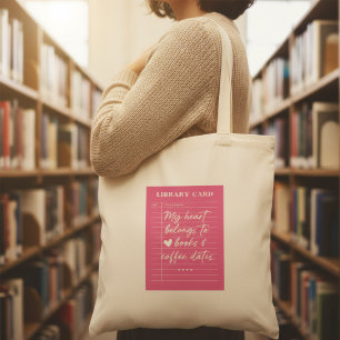 Trendy My Heart Belongs to Books & Coffee Dates Tote Bag