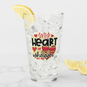 Trendy My Heart Valentines Day Glass