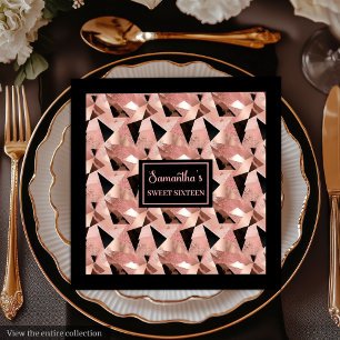 Trendy Napkins Shimmering Rose Gold & Black