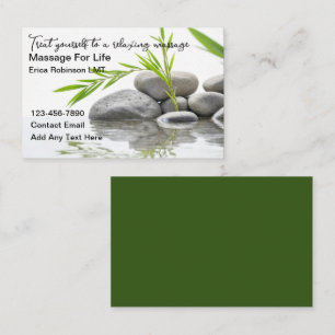 Trendy Natural Massage Therapist Business Cards