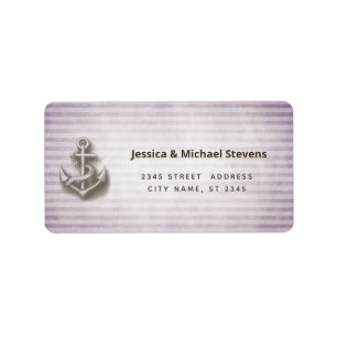 Trendy nautical anchor vintage narrow stripes labe label