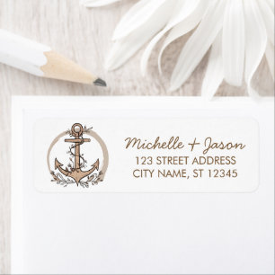 Trendy  Nautical Anchor Wedding Return Address 