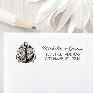 Trendy  Nautical Anchor Wedding Return Address 