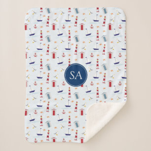 Trendy Nautical Baby Sherpa Blanket