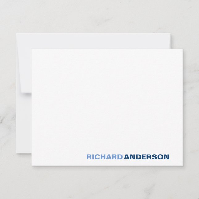 Trendy Navy Blue Modern Bold Font For Him Name Card (Front)