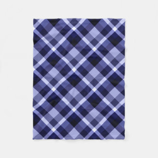 Trendy Navy Blue Plaid Print Small Fleece Blanket
