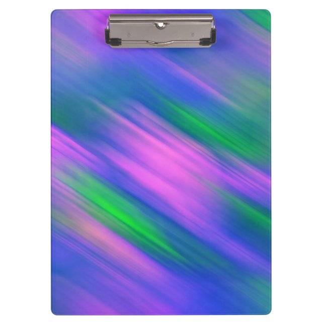 Trendy Neon Bright Blue green pink Abstract  Clipboard (Front)