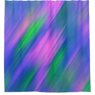 Trendy Neon Bright Blue green pink Abstract  Shower Curtain