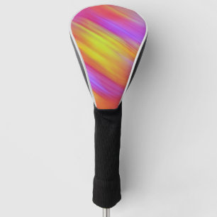 Trendy Neon Bright Red Pink Yellow Abstract  Golf Head Cover
