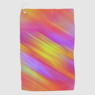 Trendy Neon Bright Red Pink Yellow Abstract  Golf Towel