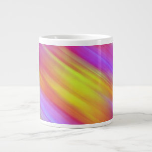Trendy Neon Bright Red Pink Yellow Abstract Large Coffee Mug