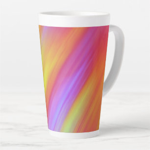 Trendy Neon Bright Red Pink Yellow Abstract Latte Mug