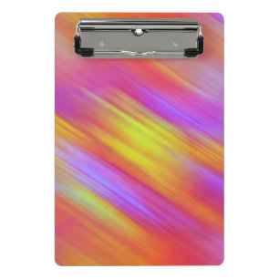 Trendy Neon Bright Red Pink Yellow Abstract  Mini Clipboard