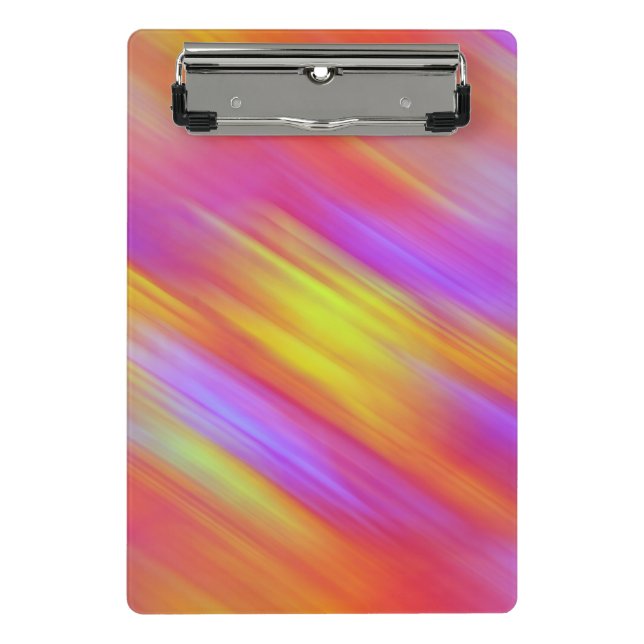Trendy Neon Bright Red Pink Yellow Abstract  Mini Clipboard (Front)