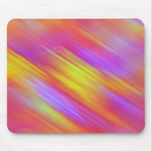 Trendy Neon Bright Red Pink Yellow Abstract Mouse Mat