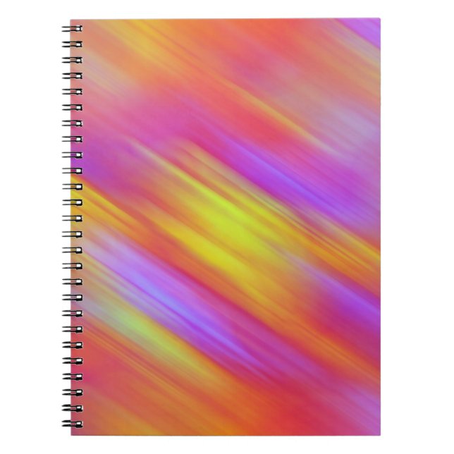 Trendy Neon Bright Red Pink Yellow Abstract  Notebook (Front)