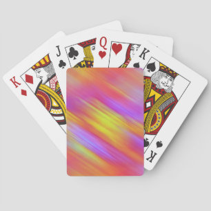 Trendy Neon Bright Red Pink Yellow Abstract  Playing Cards