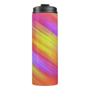 Trendy Neon Bright Red Pink Yellow Abstract Thermal Tumbler
